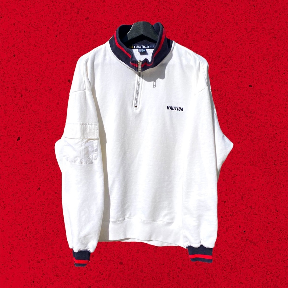 Vintage 90s Nautica 1/4 zip pullover sweater
